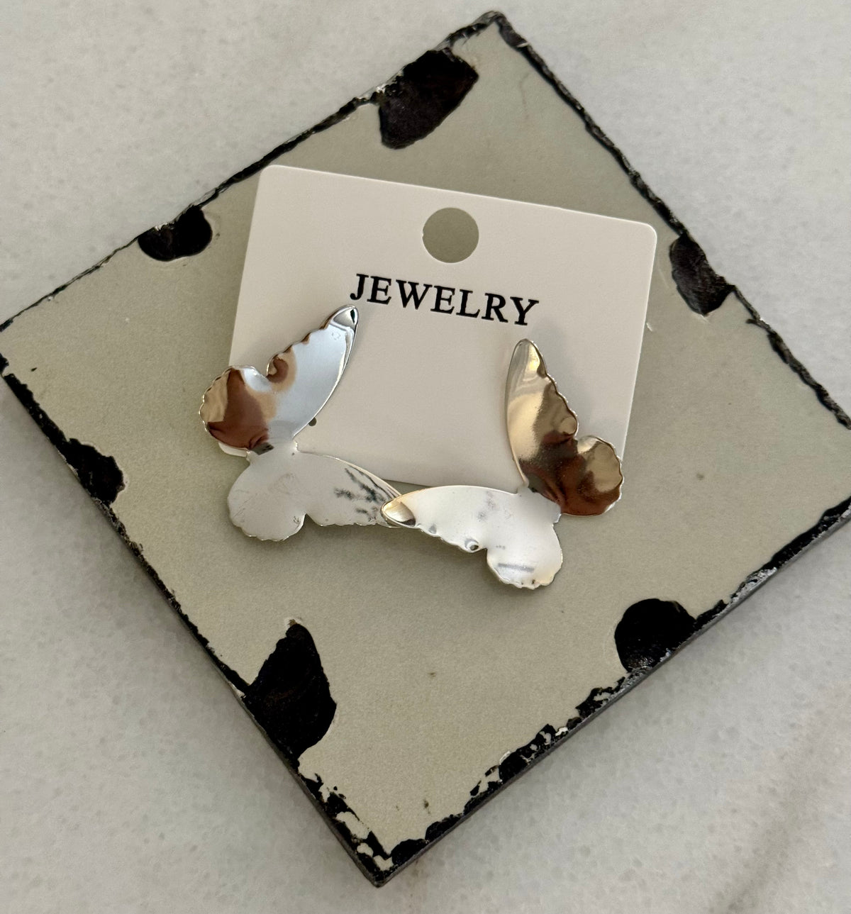 Silver Butterfly Earrings