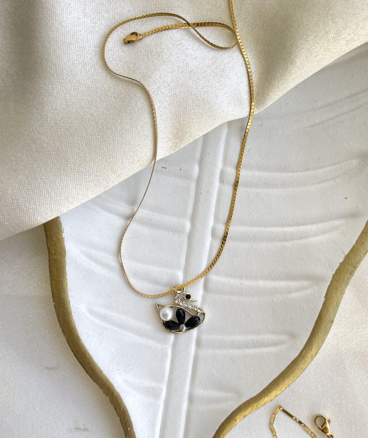Midnight Swan Necklace