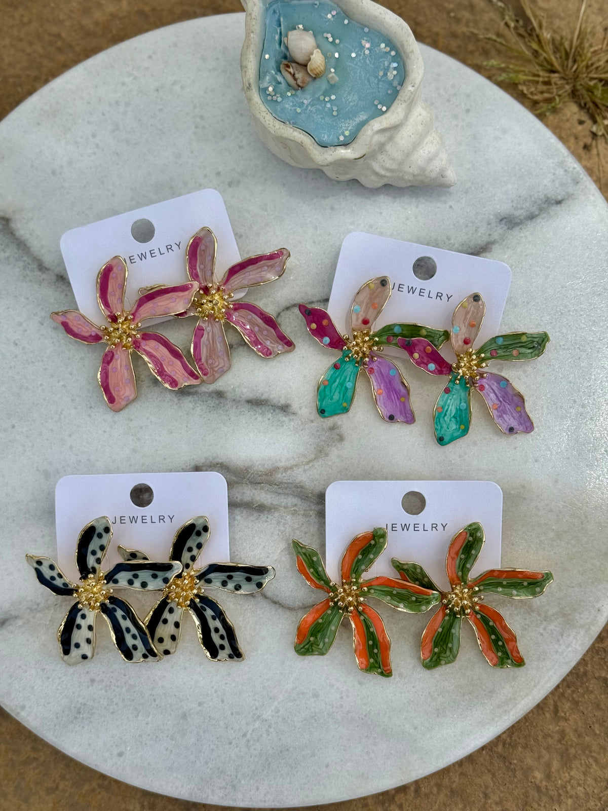 Pink Lily Earrings