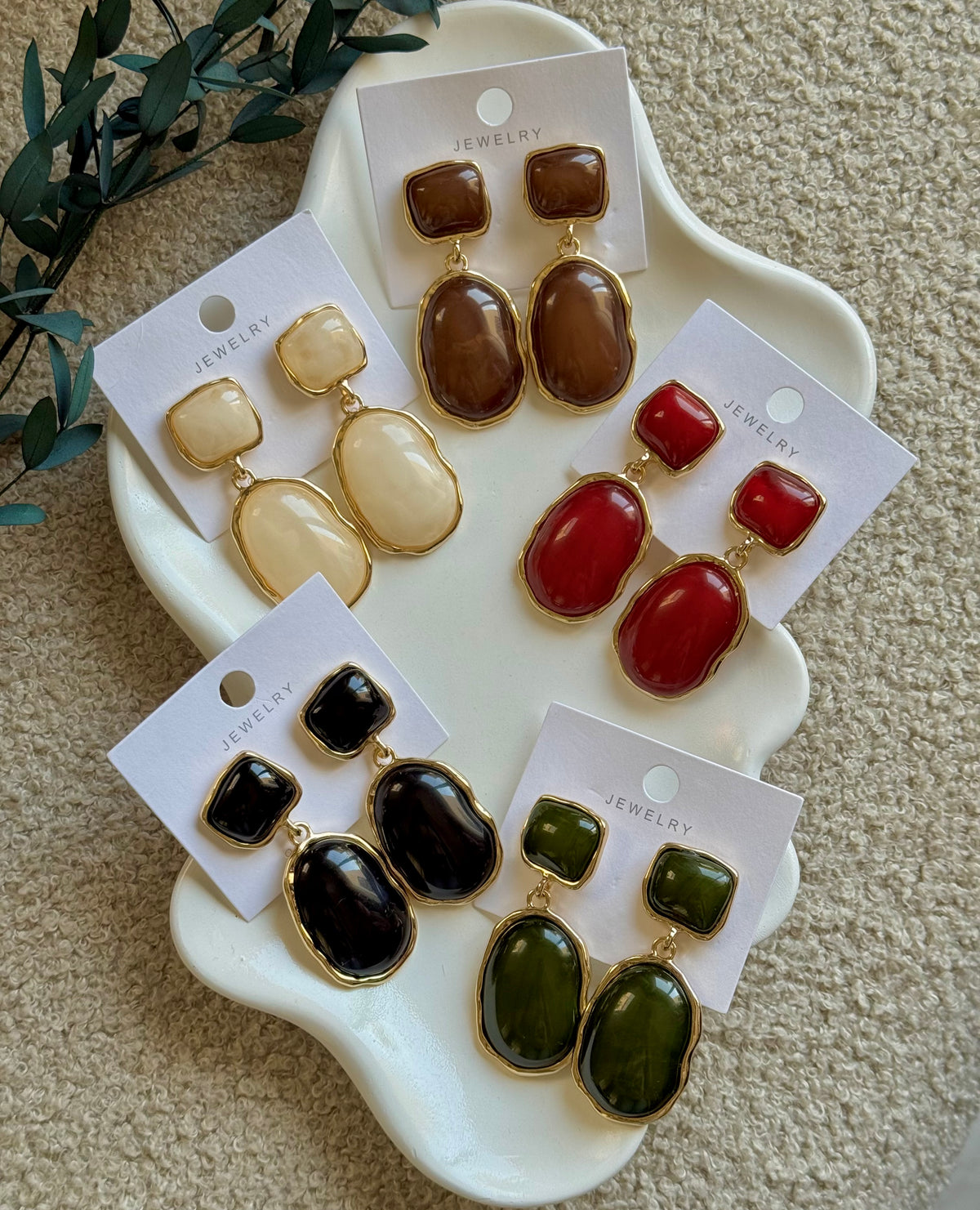 Polished Stone Earrings