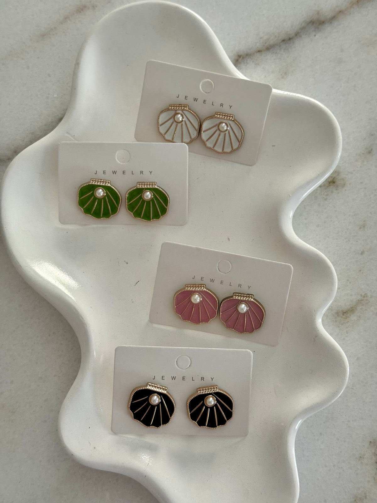 Seashell Pearl Earrings