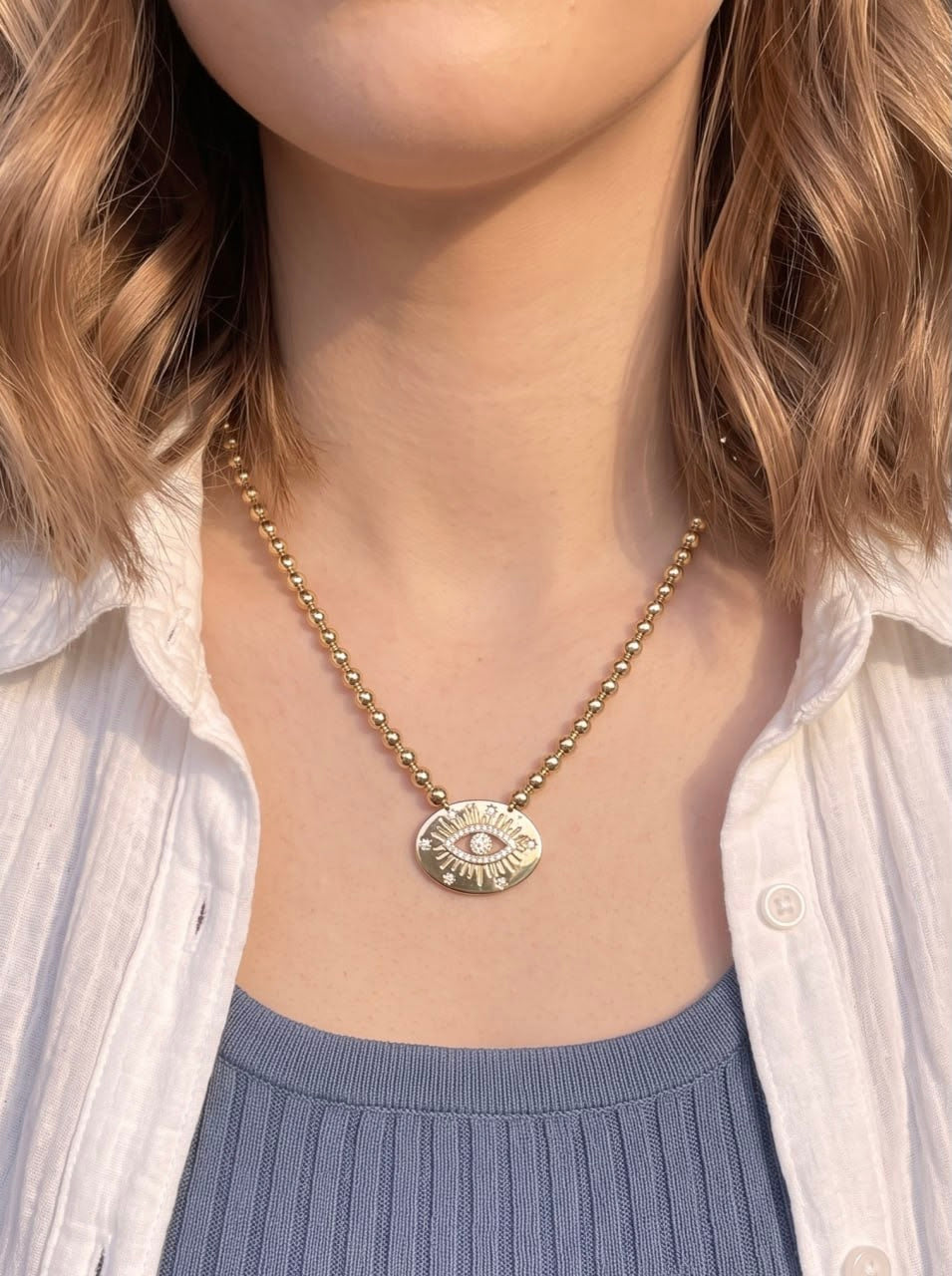 Hamsa Ball Chain Stack