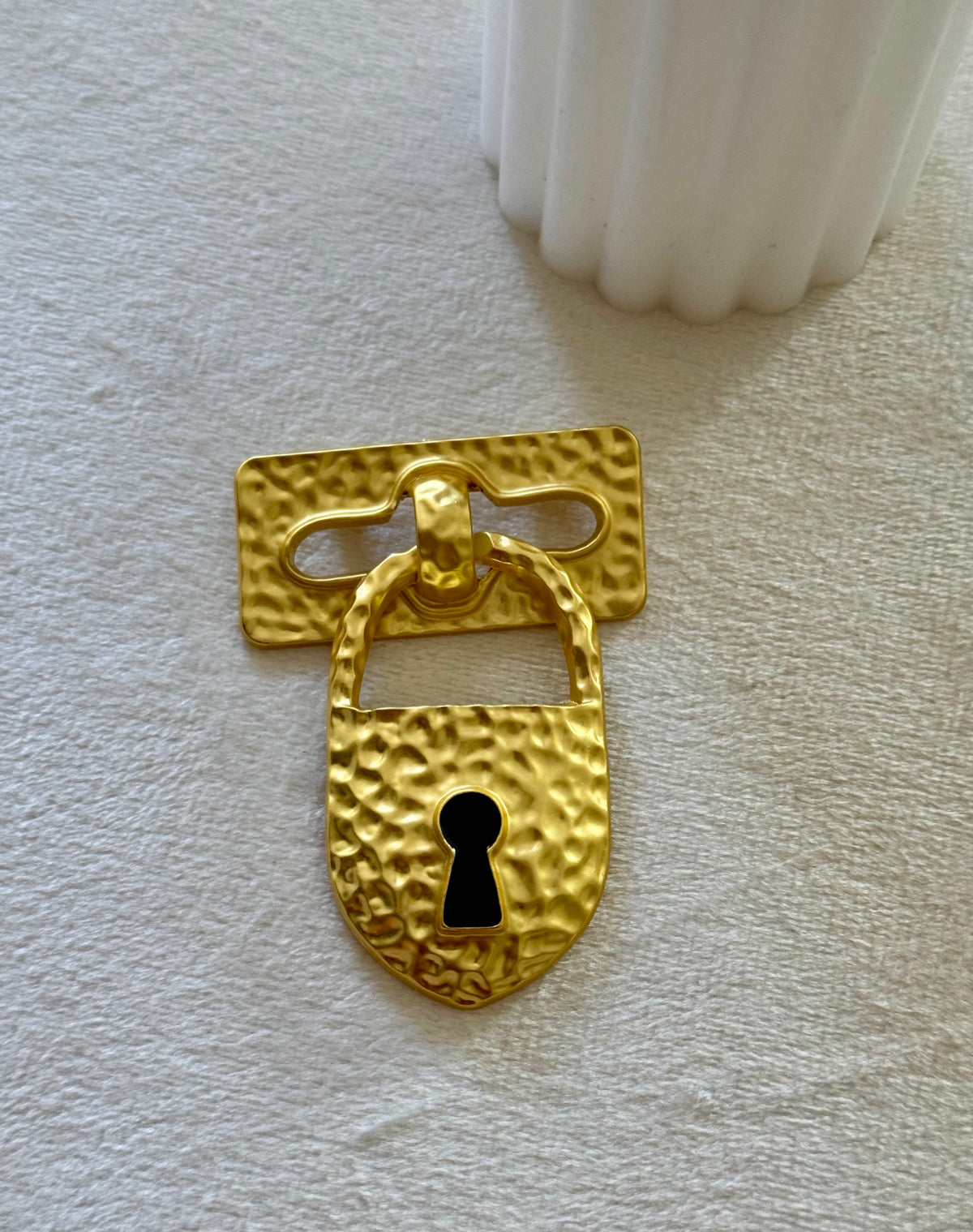 Golden Lock Brooch