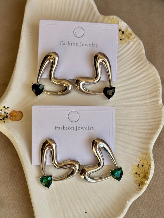 Crystal Heart Earrings
