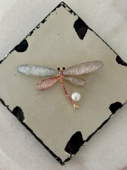 Pearl Dragonfly Brooch