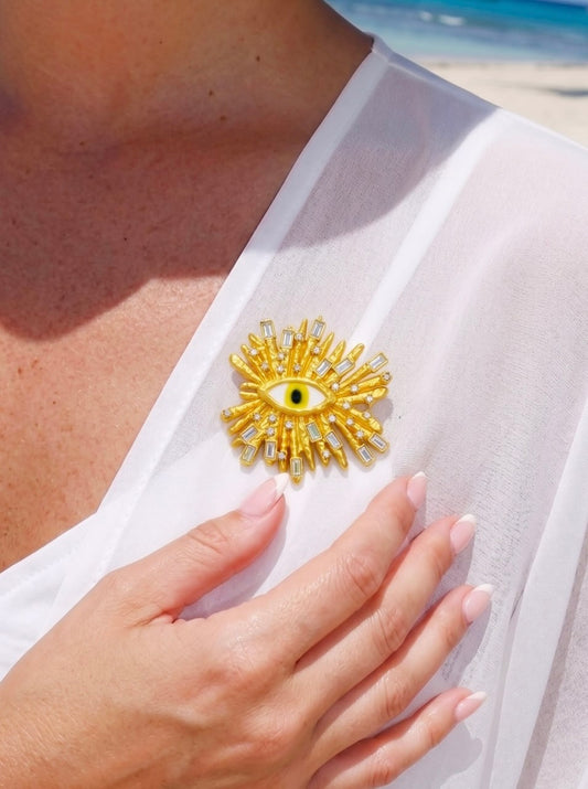 Golden Petal Bloom Brooch