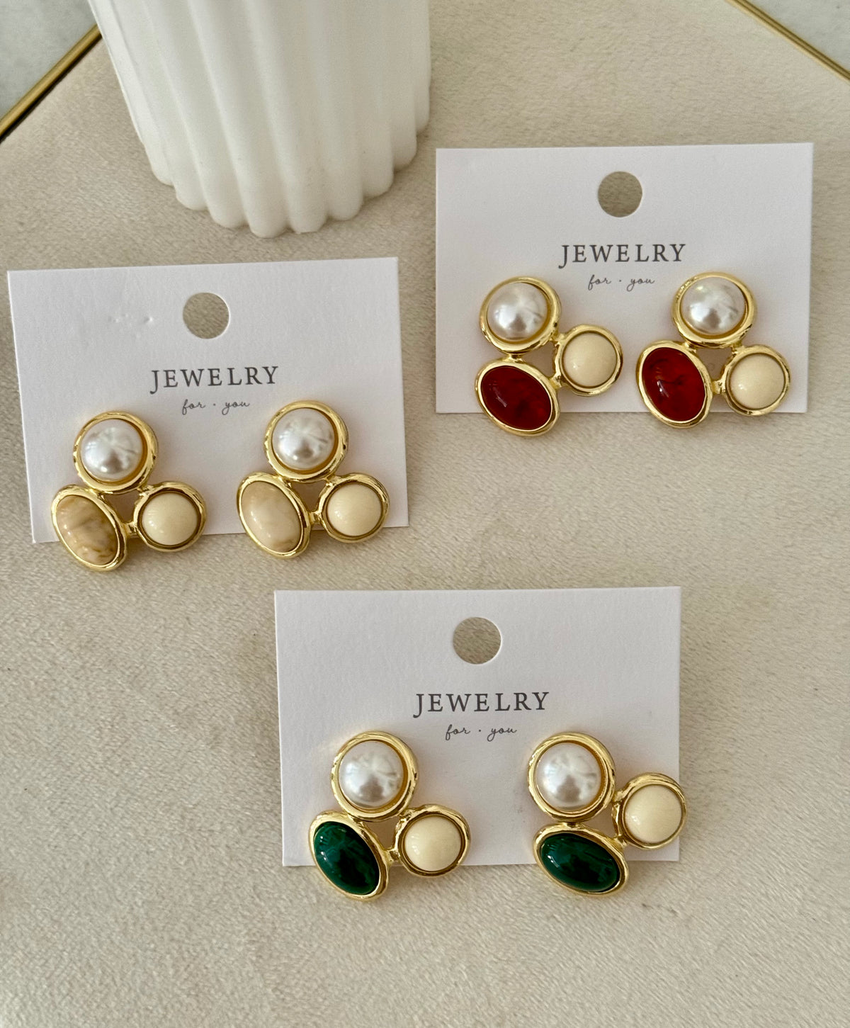 Gem Trio Earrings