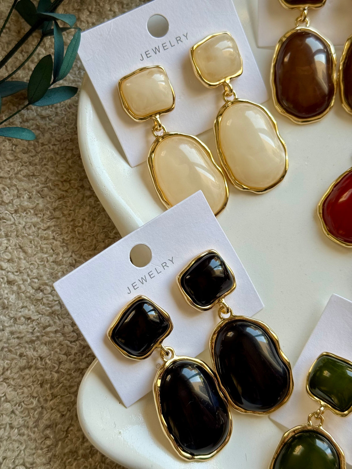 Polished Stone Earrings