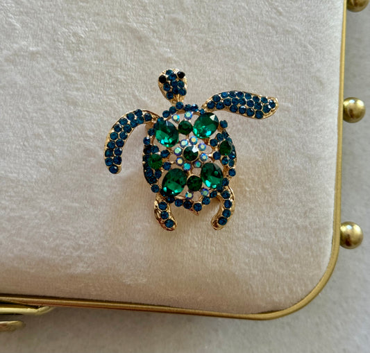 Emerald Sea Turtle Brooch