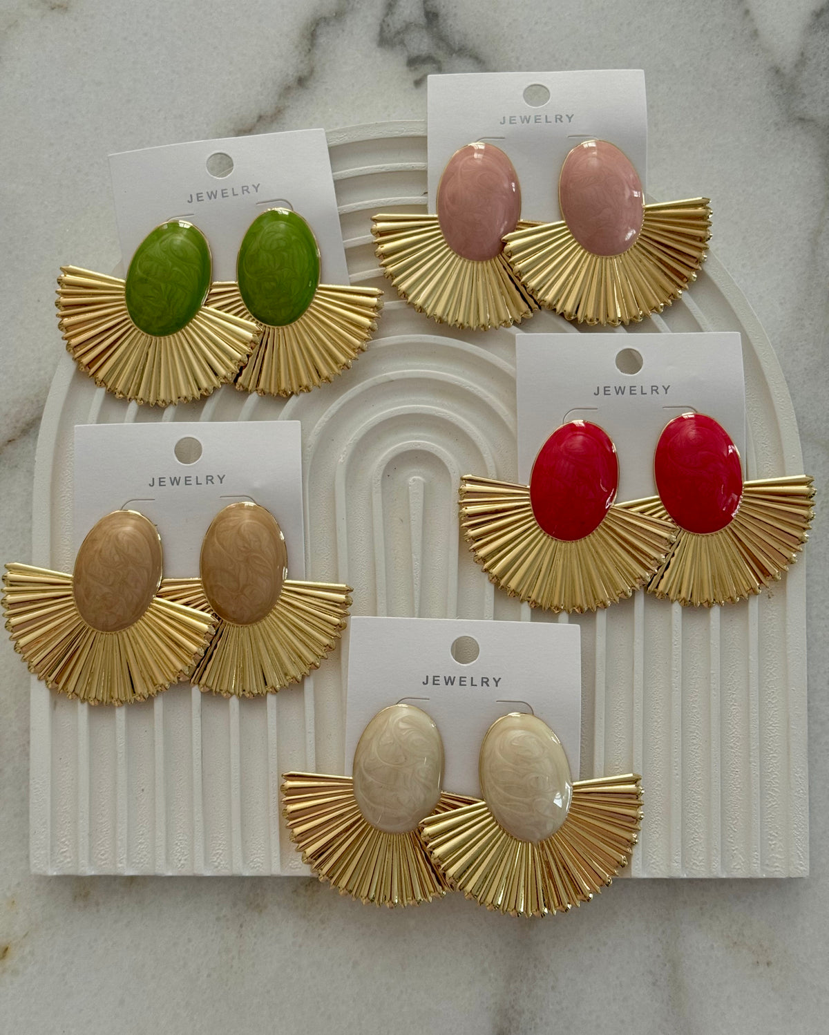 Golden Fan Earrings