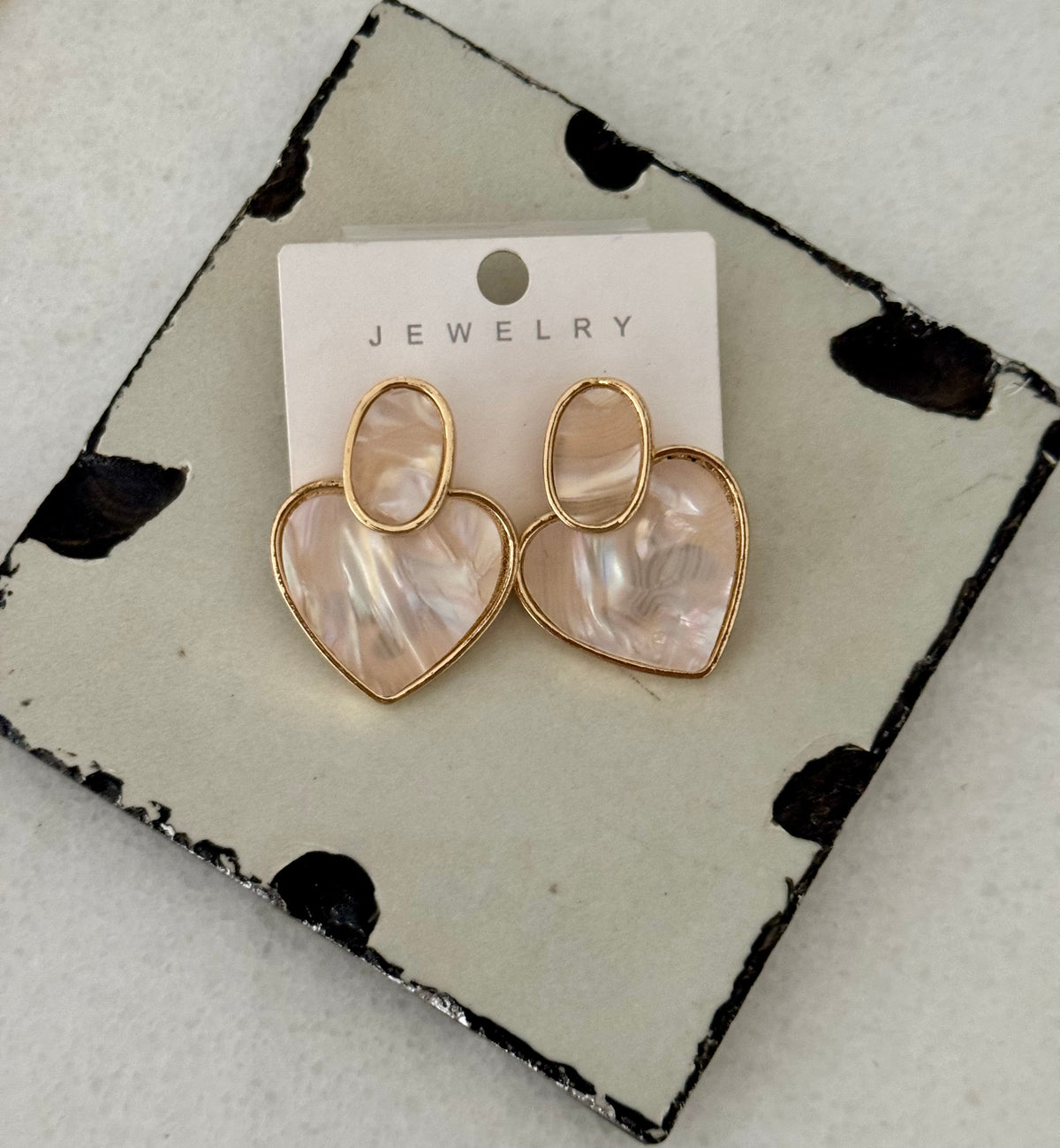 Pearl Heart Earrings