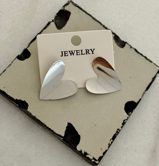 Silver Heart Earrings