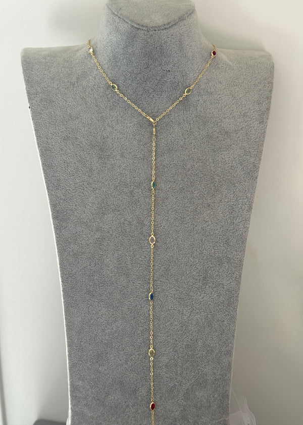 Gem Trail Drop Necklace