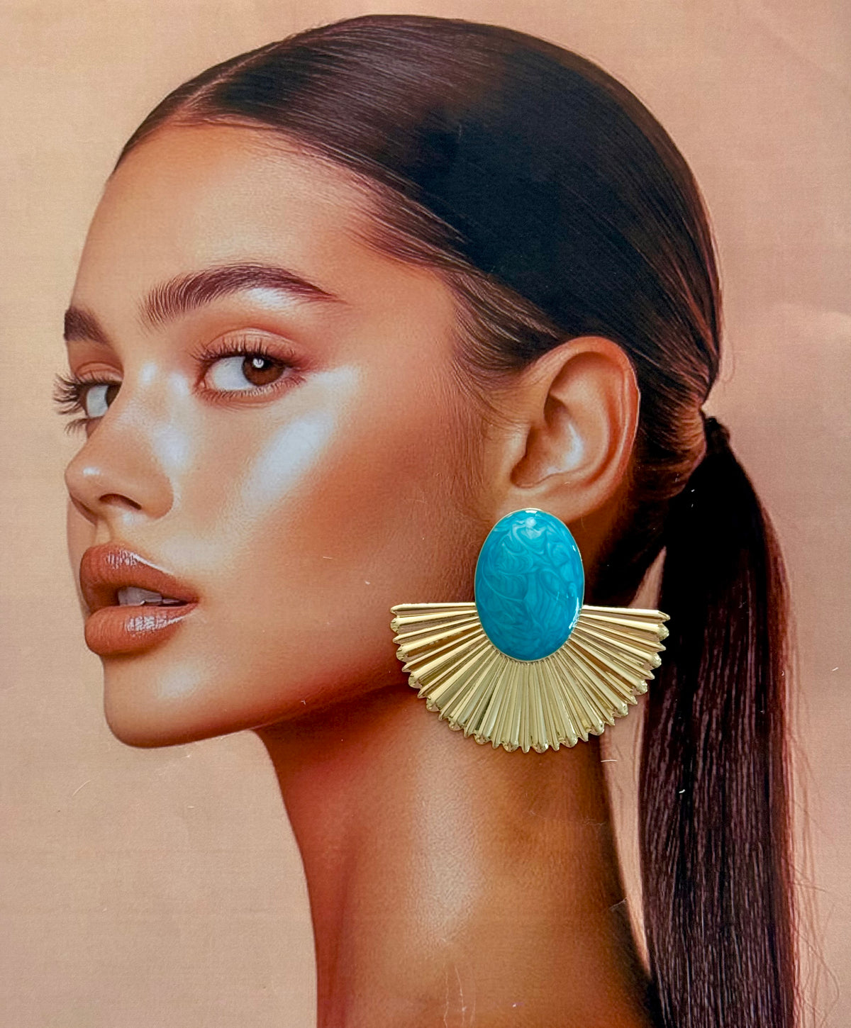 Golden Fan Earrings