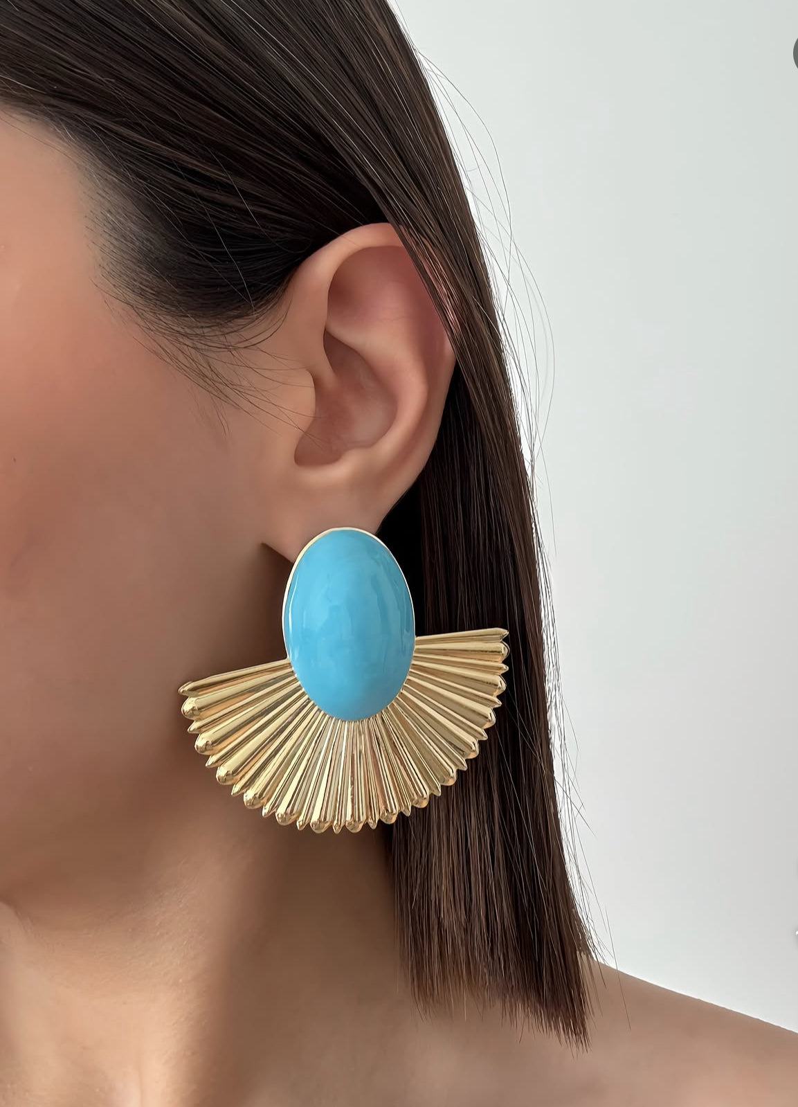 Golden Fan Earrings